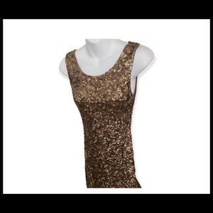 Sequin body con copper tone